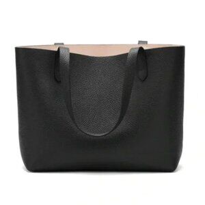 Cuyana Small Structured Leather Tote Black